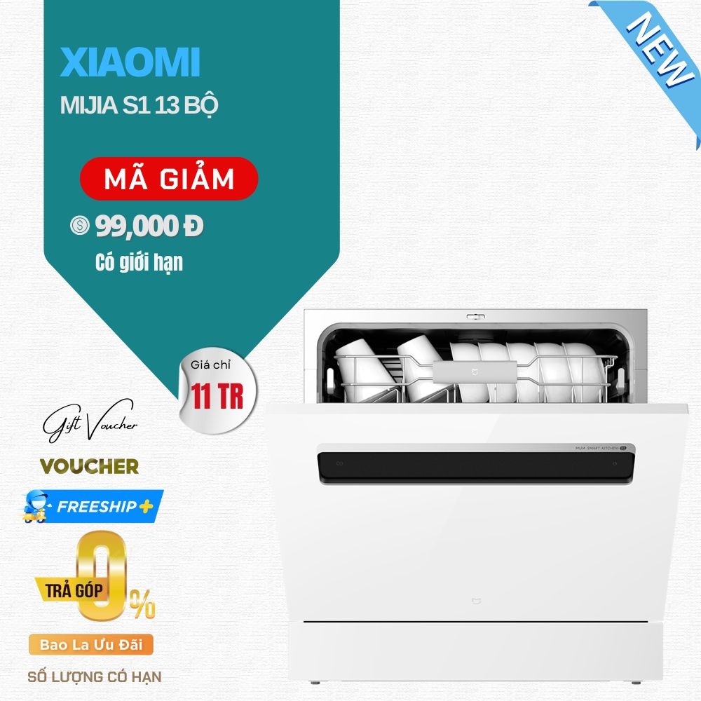 Máy Rửa Bát Xiaomi Mijia 13 Bộ S2 Rửa Sấy Nhiệt Độ Cao - Kết Nối App