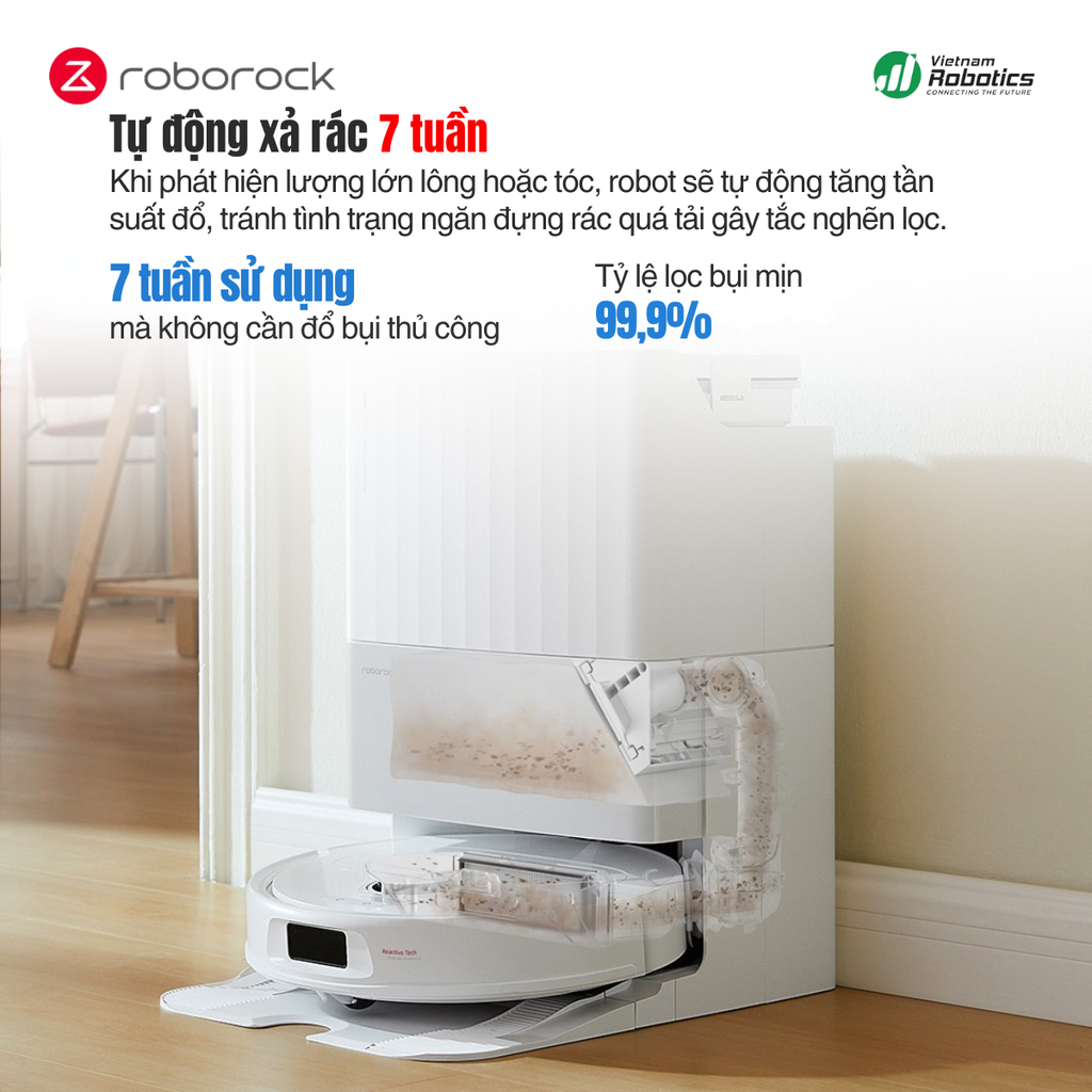 Robot Hút Bụi Lau Nhà Roborock Q Revo 5AE - Hàng Chính Hãng