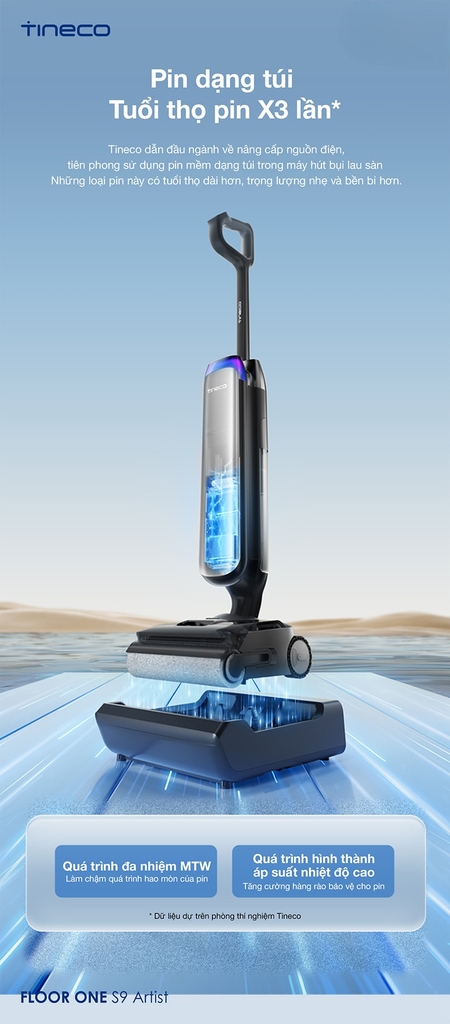 Tineco S9 Artist Gen 2 Gập Nghiêng 180°, Lực Hút 20.000 Pa - Bản Quốc Tế