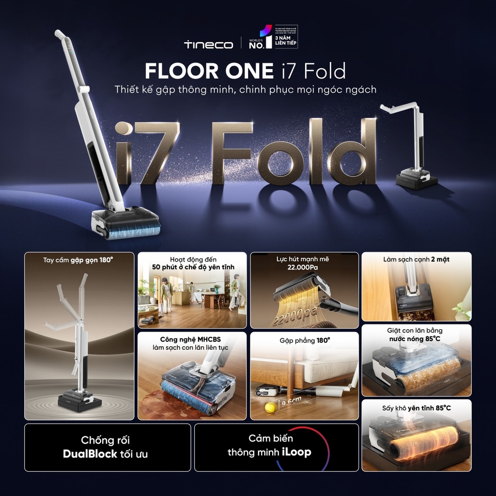 Máy Hút Bụi Lau Nhà Tineco i7 Fold - Bản Quốc Tế