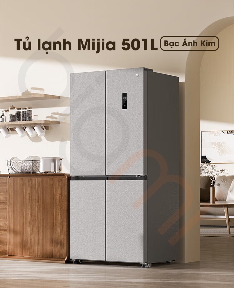 Tủ Lạnh Xiaomi Mijia 501L 4 Cánh - Màu Bạc Ánh Kim
