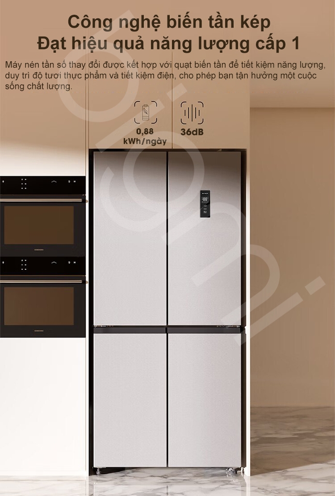 Tủ Lạnh Xiaomi Mijia 501L 4 Cánh - Màu Bạc Ánh Kim