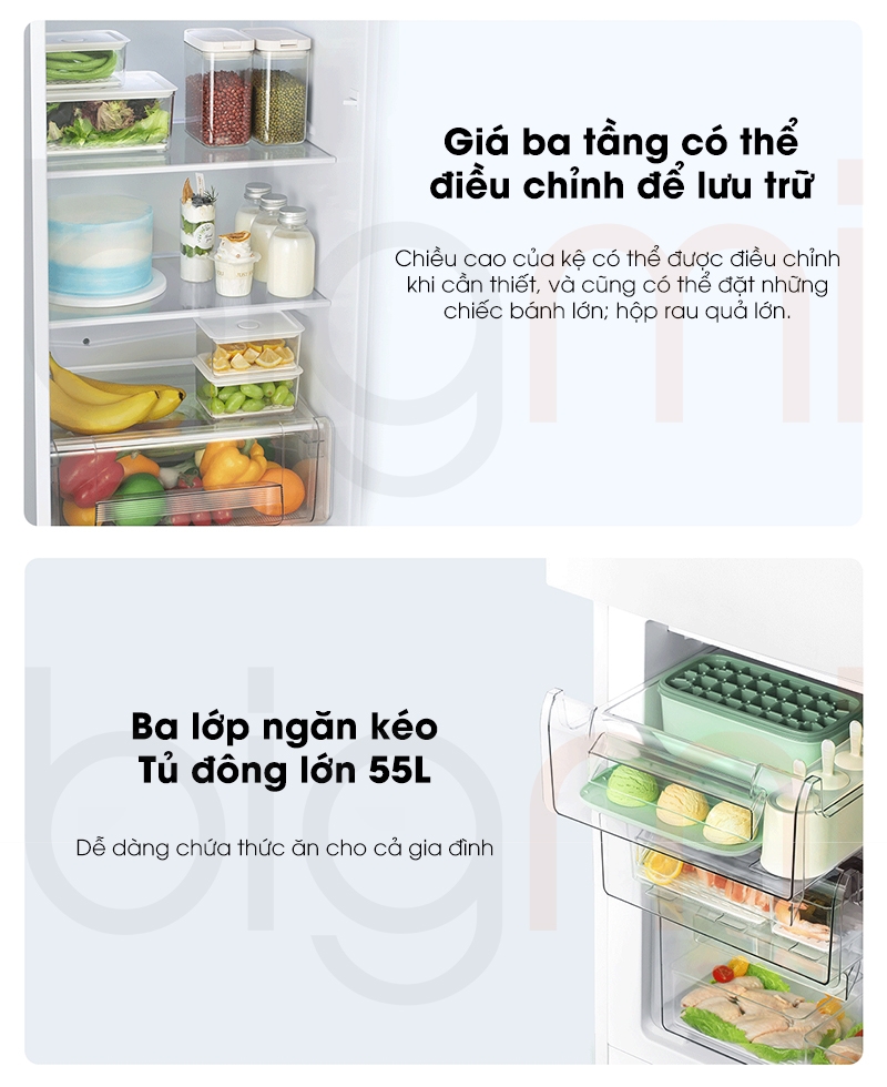Tủ Lạnh Xiaomi Mijia 175L Cửa 2 Cánh Tiện Lợi Model 2025