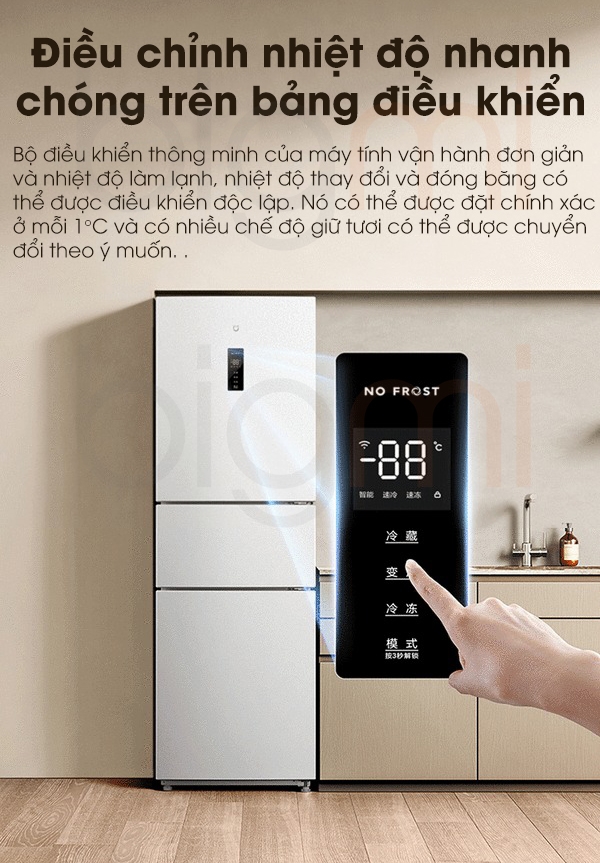 Tủ Lạnh Xiaomi Mijia 256L BCD-256WMSA 3 Cánh, Tiết Kiệm Điện