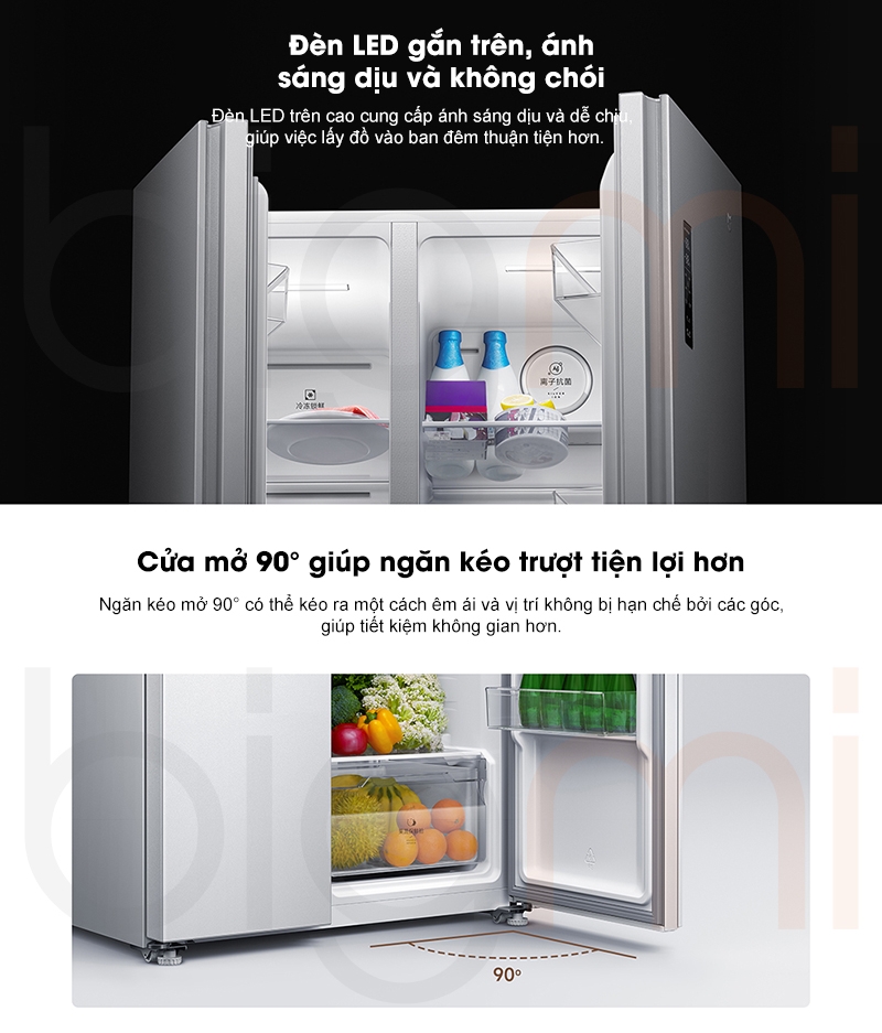 Tủ Lạnh Xiaomi Mijia 616L 4 Cánh - Tiết Kiệm Điện Model 2025