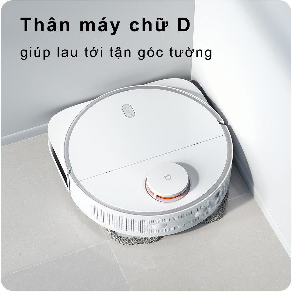 Robot Hút Bụi Lau Nhà Xiaomi Mijia Pro Giặt Khăn Lau Tự Động Diện Tích Hoạt Động 200m2 Công Suất 55 W Áp Suất 3000 Pa - Hàng Chính Hãng
