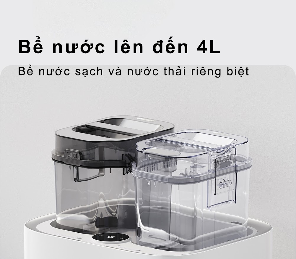 Robot Hút Bụi Lau Nhà Xiaomi Mijia Pro Giặt Khăn Lau Tự Động Diện Tích Hoạt Động 200m2 Công Suất 55 W Áp Suất 3000 Pa - Hàng Chính Hãng
