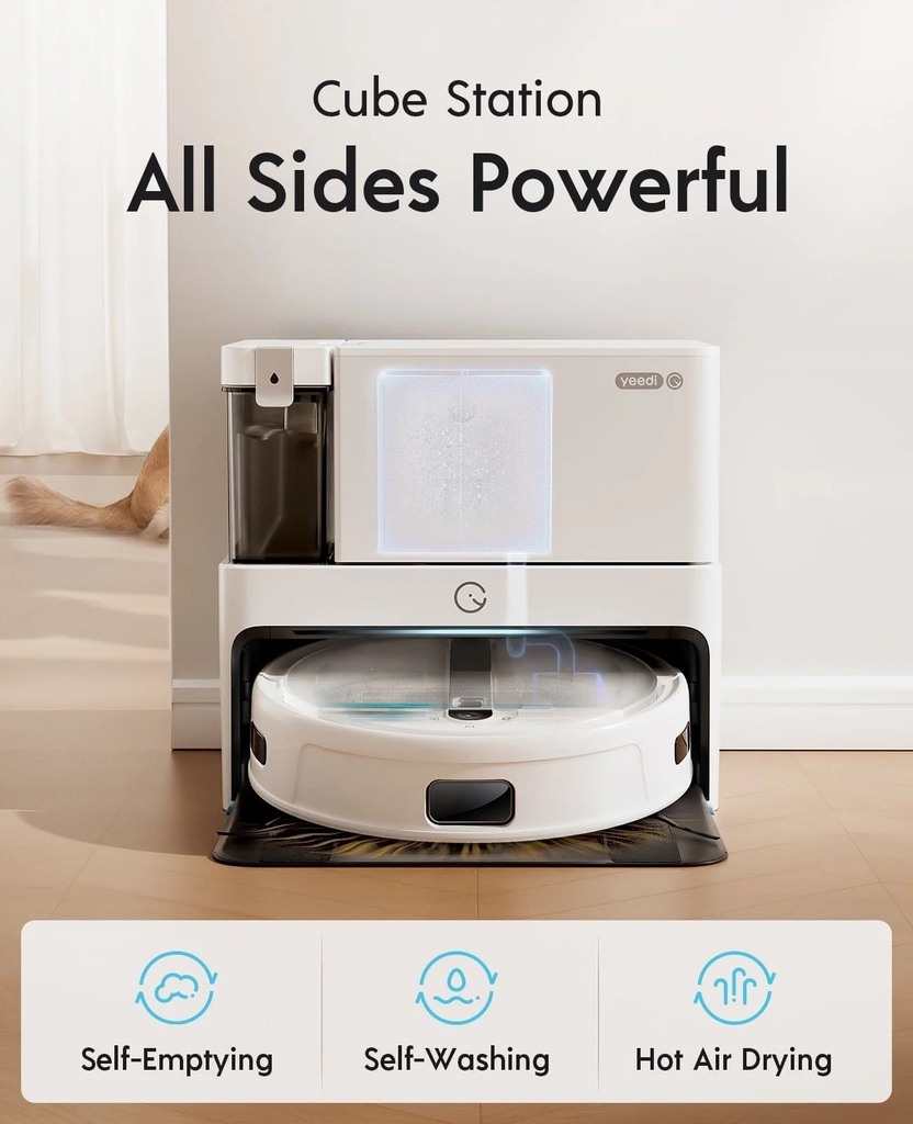 Robot Hút Bụi Lau Nhà Yeedi Cube 5300 Pa Lau Rung - Kết Nối App