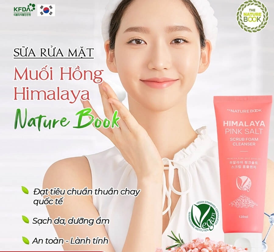 Sữa Rửa Mặt Muối Hồng Himalaya The Nature Book 120mlHimalaya Pink Salt Scrub Foam Cleaneser