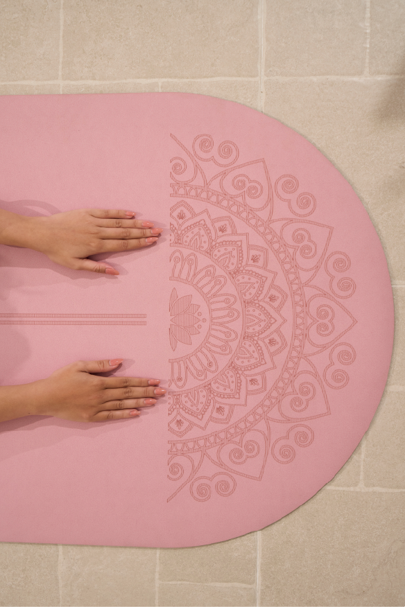 Hình ảnh màu hồng nhạt của thảm tập yoga cao su - AURA