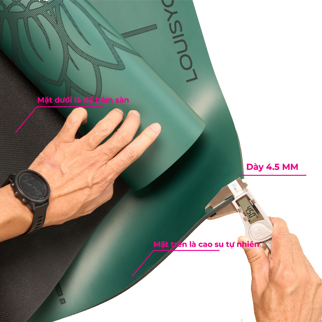 Hình ảnh cấu trúc 3 lớp của thảm tập yoga cao su - SUNFLOWER