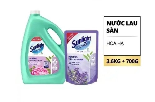 Combo NLS Sunlight tinh dầu hoa hạ chai 3.6kg tặng lavende túi 700g