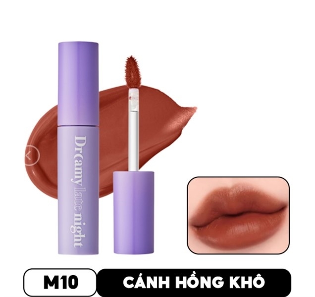 SON KEM LÌ, MỊN MƯỢT NHẸ MÔI MERZY DREAMY LATE NIGHT MELLOW TINT M10 GET HIGH RUST