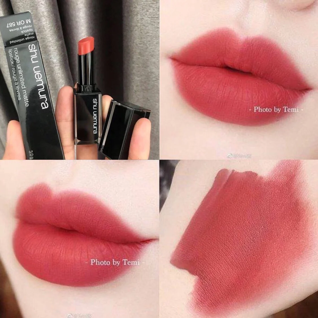 SON SHU UEMURA ROUGE UNLIMITED MATTE M OR #587 Hồng Cam Đất