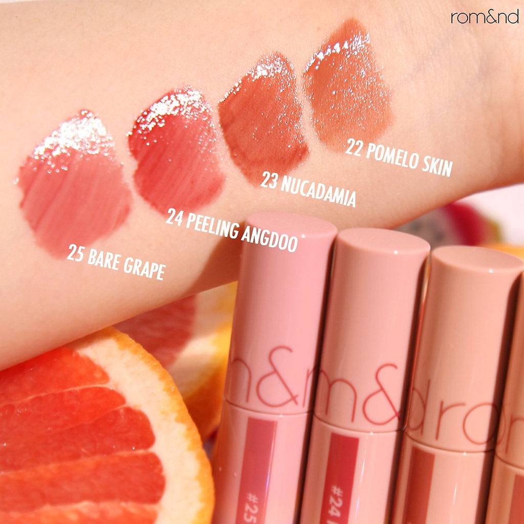 Son Tint Lì, Lên Màu Chuẩn, Cho Đôi Môi Căng Mọng Romand Juicy Lasting Tint - Bare Juicy Lasting 5.5g 23