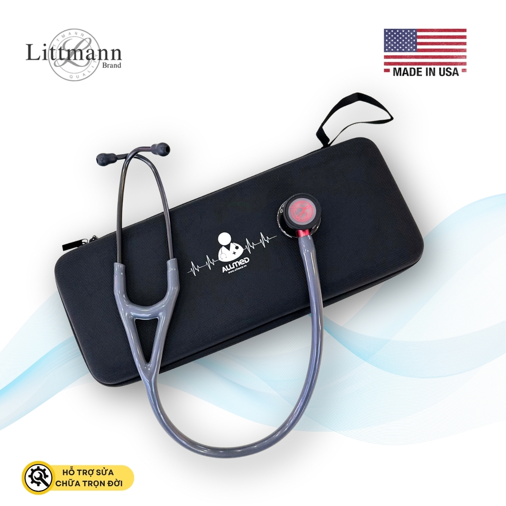Ống Nghe Littmann Cardiology IV™ Grey & Smoke - Red Stem - Limited Edition 6183