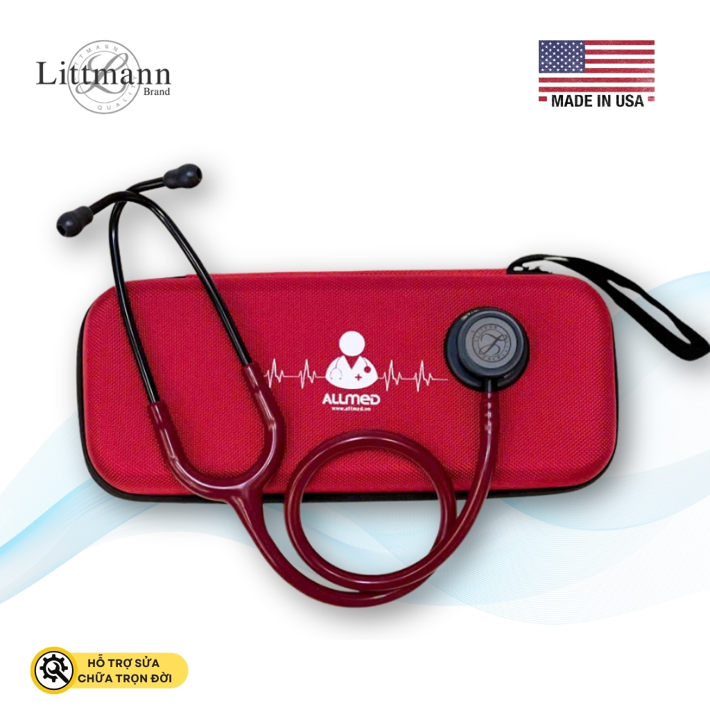 Ống Nghe Littmann Classic III ™ Black-Finish Burgundy 5868