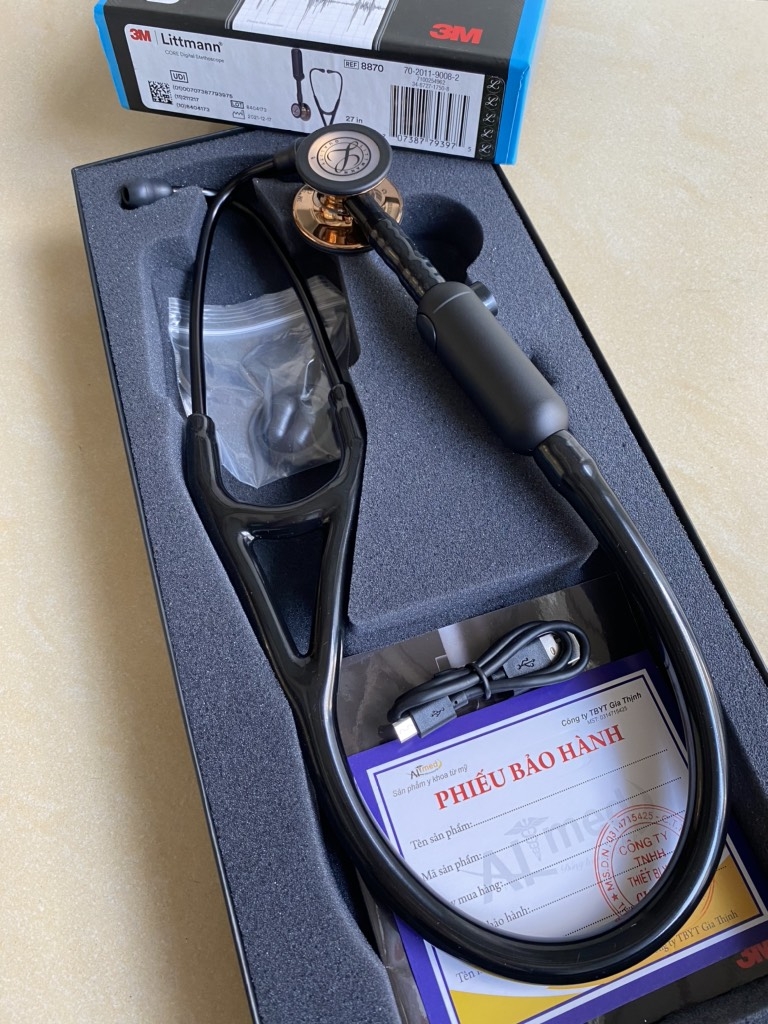 Ống Nghe 3M™ Littmann® CORE Digital Stethoscope - High Polish Copper & Black 8870
