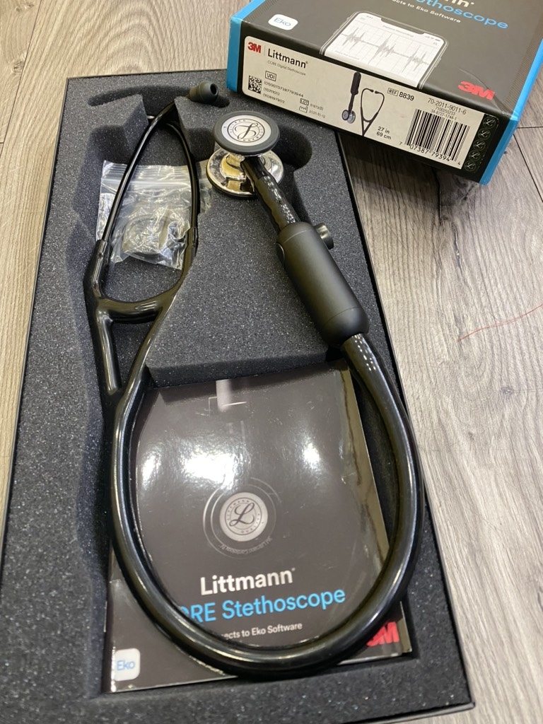 Ống Nghe 3M™ Littmann® CORE Digital Stethoscope - Mirror Chestpiece & Black 8890/8839