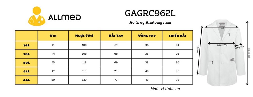 Áo Blouse Grey Anatomy by Barco Derek Nam cao cấp