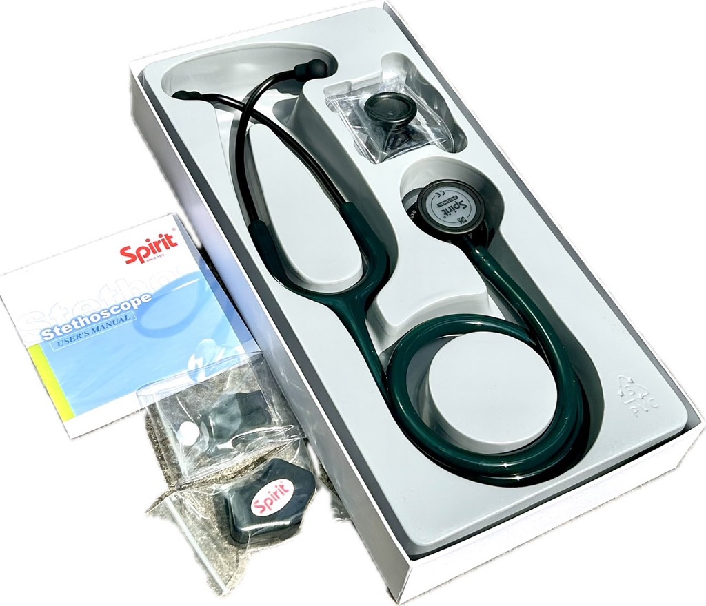 Ống nghe 2 mặt Spirit CK-SD601CPF, dây màu Dark Green, Full Black, phiên bản đặc biệt