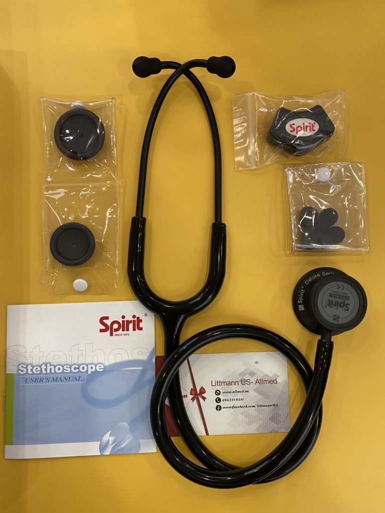Ống nghe 2 mặt Spirit CK-SS601CPF, màu full đen, phiên bản đặc biệt