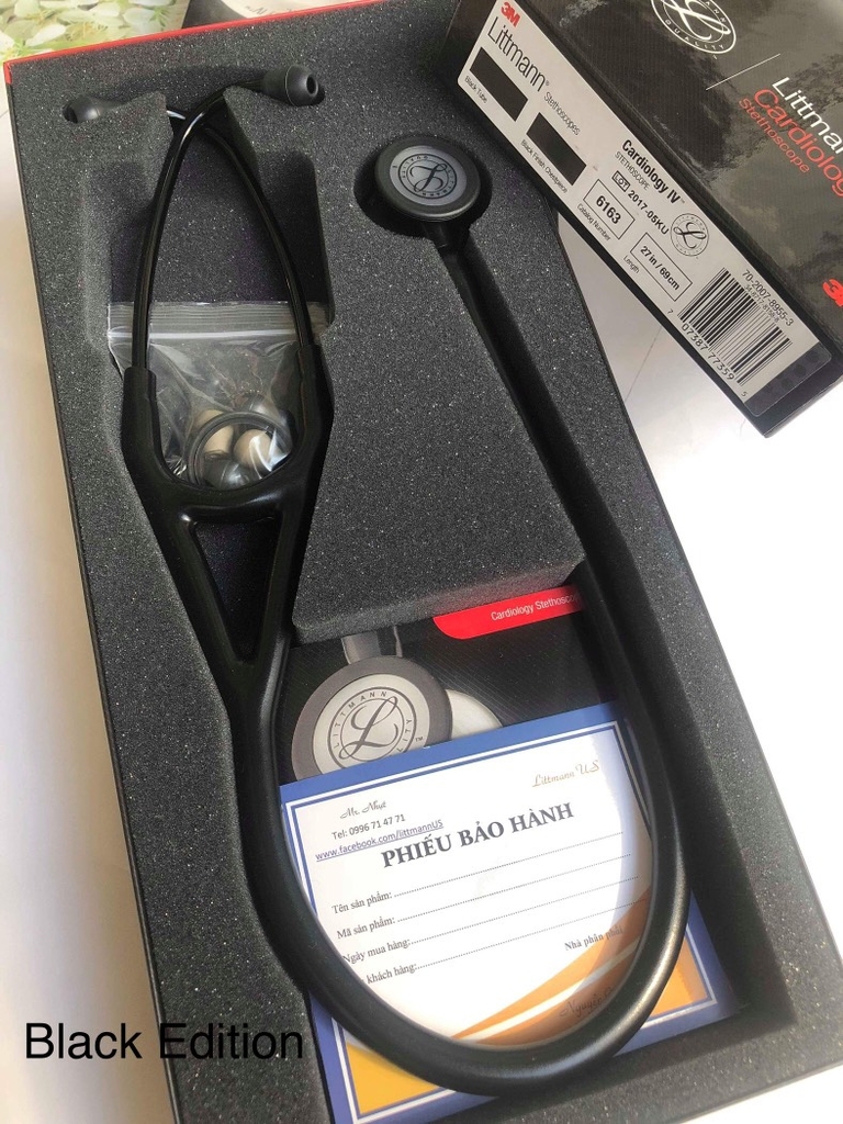 Ống Nghe Littmann Cardiology IV™ Full Black Edition 6163 (Special)