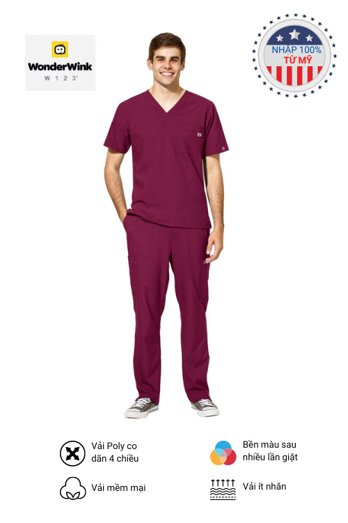 Scrubs Wonderwink W123 Nam Nhập 100% từ Mỹ