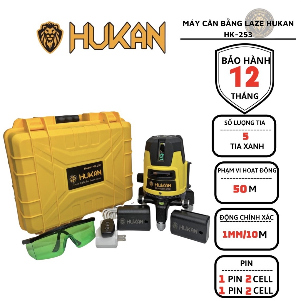 Máy Cân Bằng Laze HUKAN HK-253, Máy Bắn Cốt 5 Tia