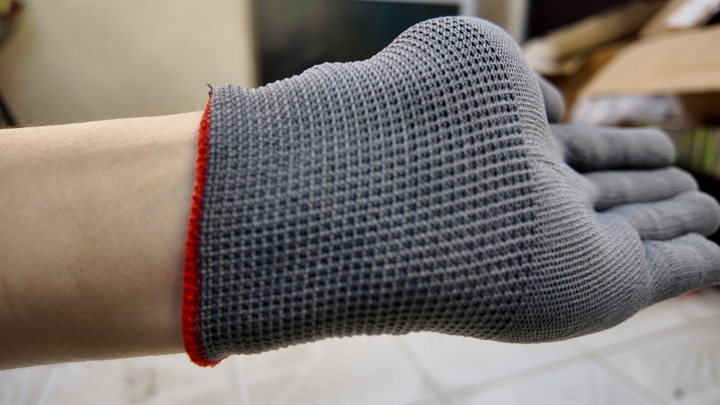 Găng Tay Bảo Hộ Len Mỏng Mút Xám