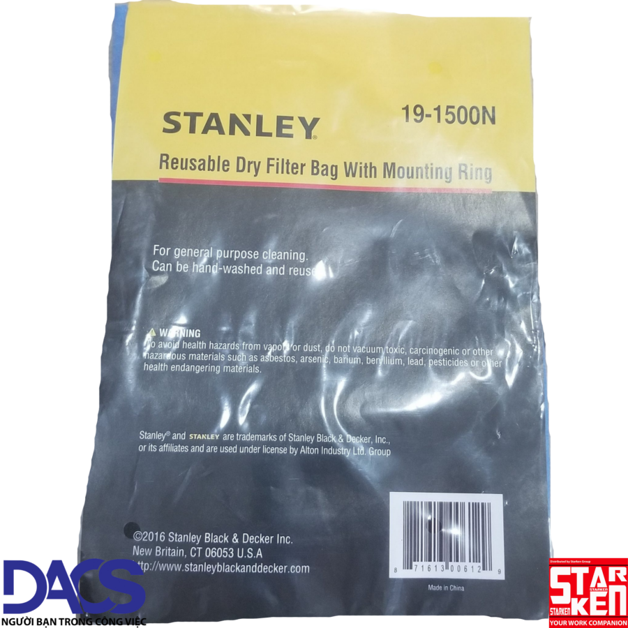 Bộ lọc bụi giấy và vòng giữ Stanley 19-1500N