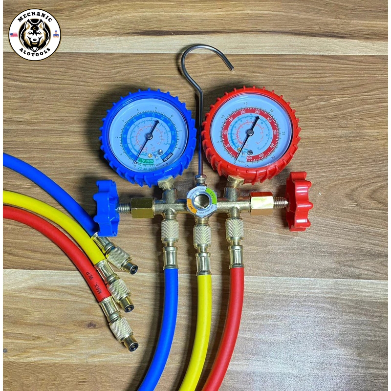Đồng hồ đo gas đôi kèm dây nạp gas điều hòa chuyên dụng