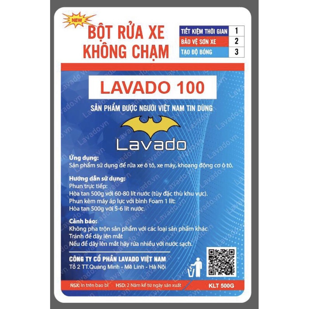 Bột rửa xe không chạm Lavado