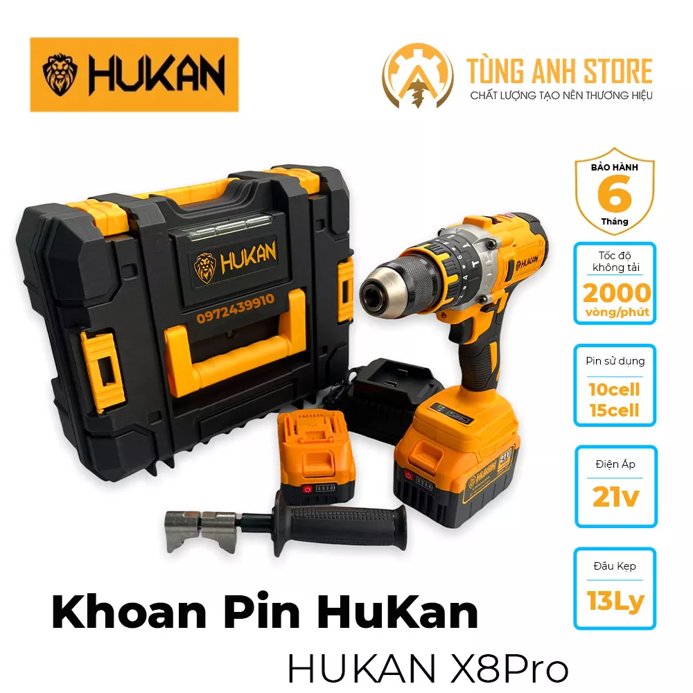 máy khoan pin không chổi than HUKAN X8PRO NEW