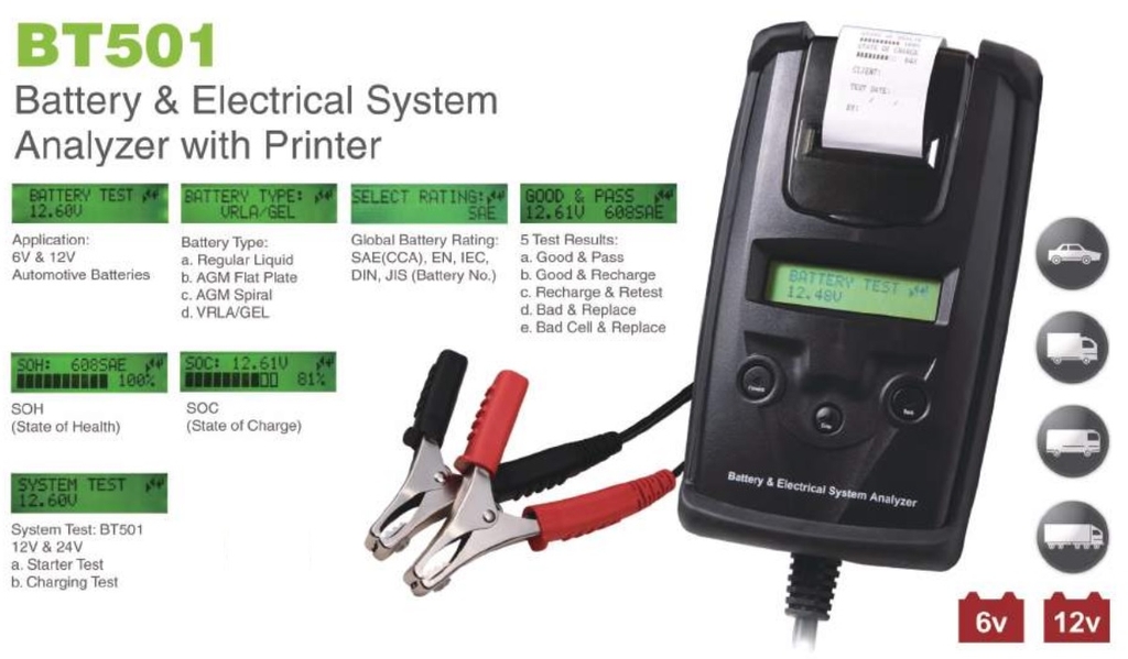 Máy kiểm tra bình điện BT501