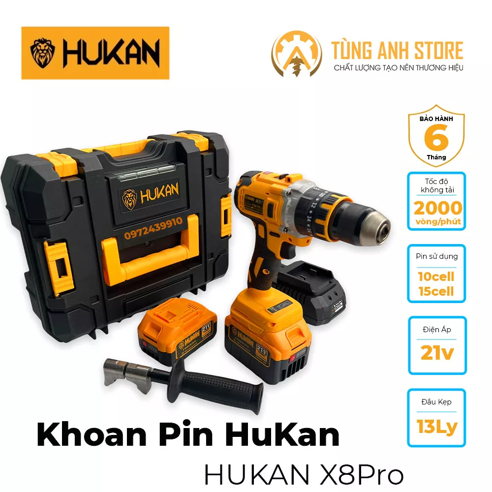 máy khoan pin không chổi than HUKAN X8PRO NEW