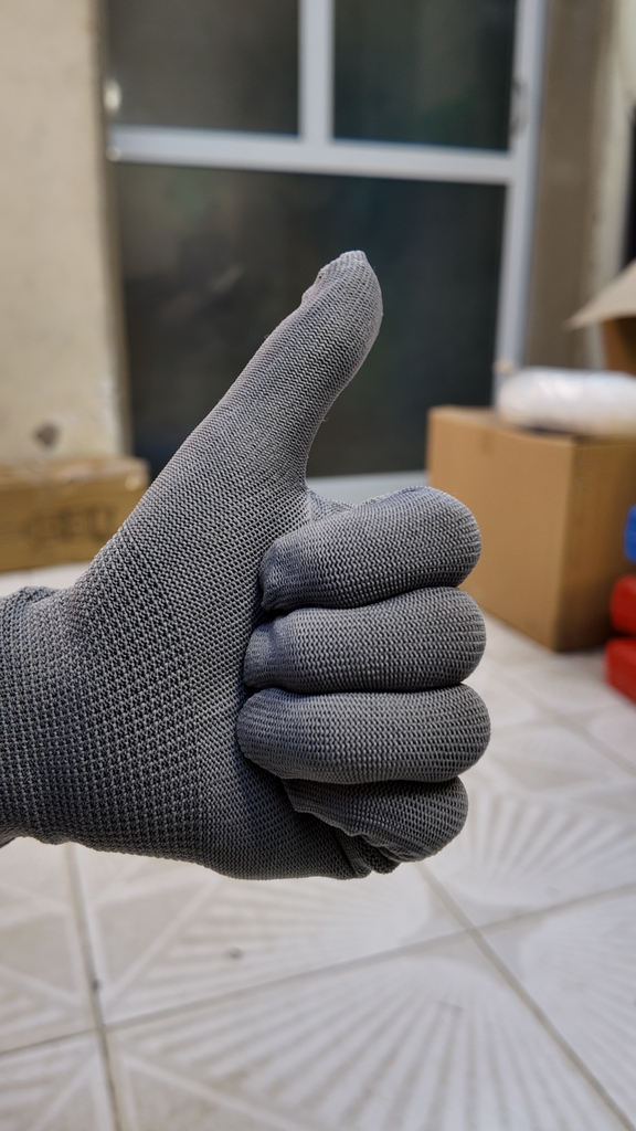 Găng Tay Bảo Hộ Len Mỏng Mút Xám