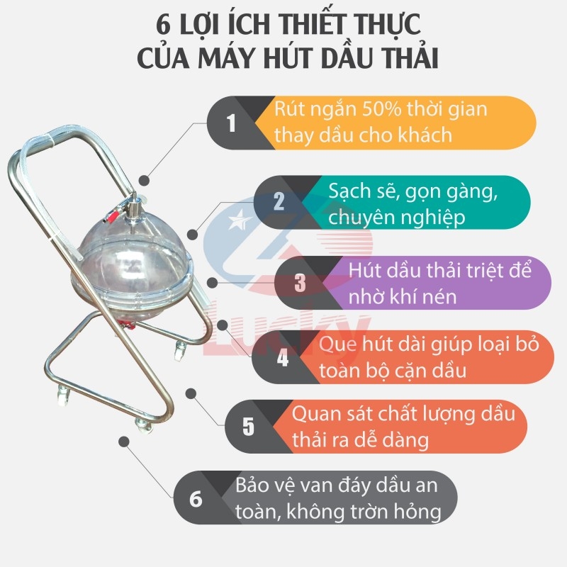 Bình hút dầu nhựa 5l khí nén