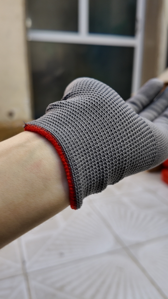 Găng Tay Bảo Hộ Len Mỏng Mút Xám