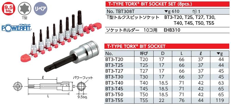 Bộ lục giác bông 3/8 KTC TBT308T