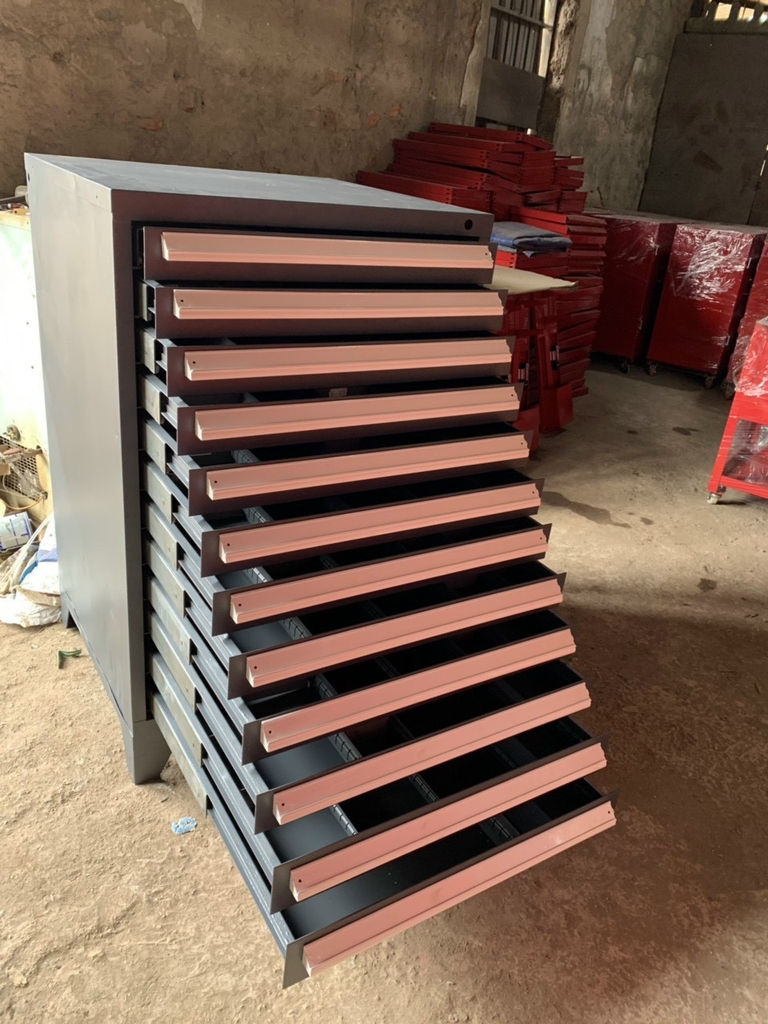 tủ đồ nghề 3 tầng 2 ngăn có khóa