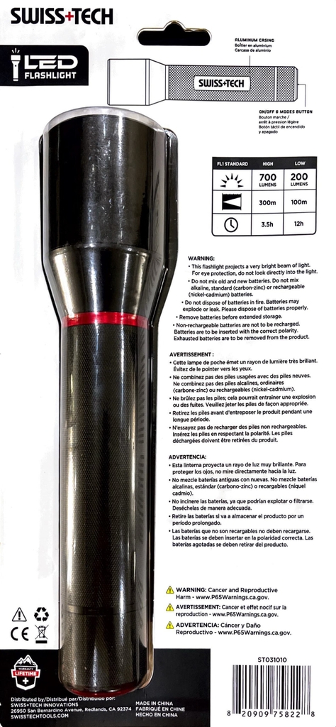Đèn Pin LED Cao Cấp SWISS+TECH ST031010 (700 Lumen)