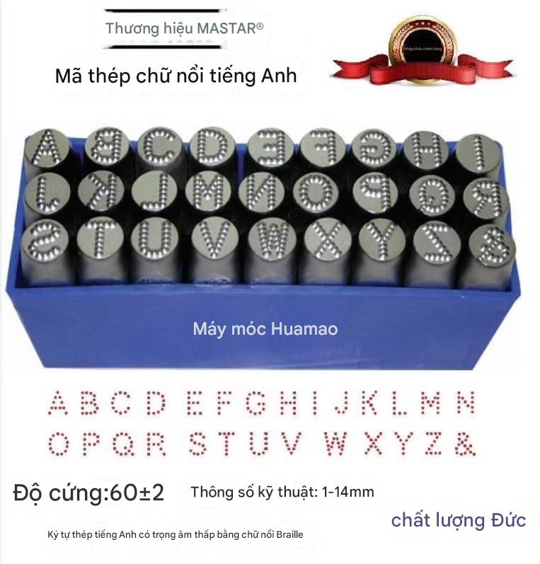 Bộ đóng chữ và số chấm bi thương hiệu M3t thép đức