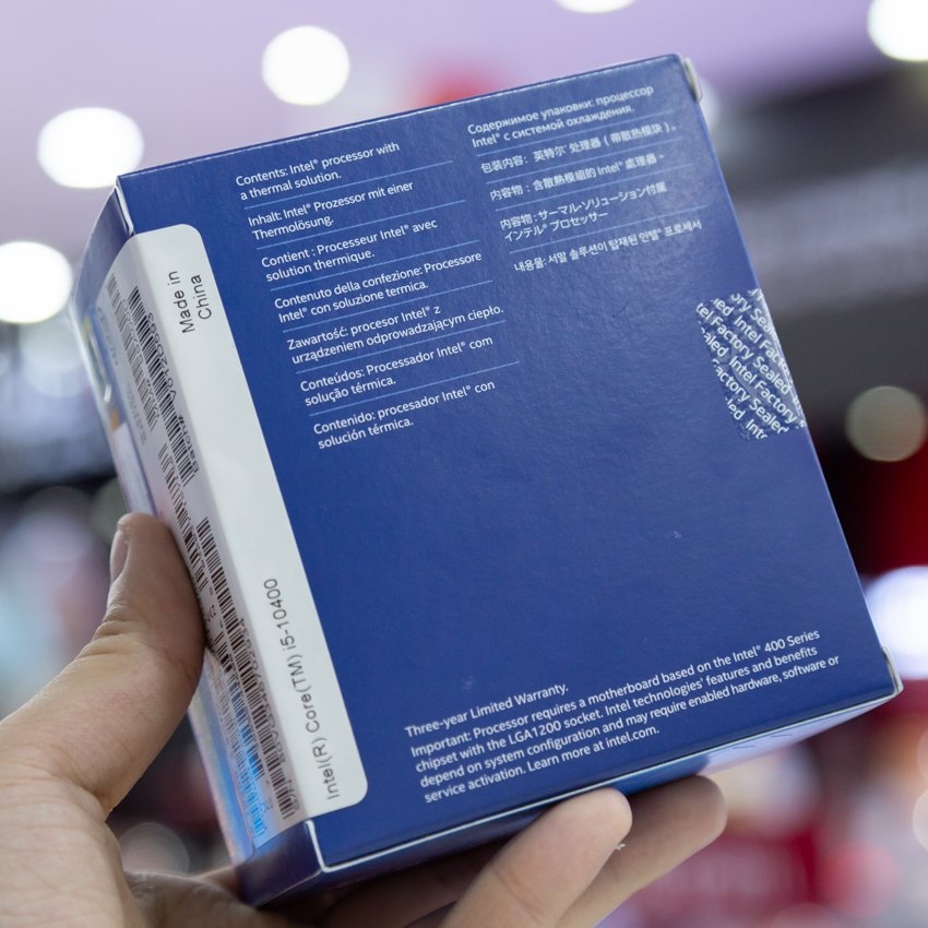 CPU Intel Core i5-10400 (2.9GHz turbo up to 4.3Ghz, 6 nhân 12 luồng, 12MB Cache, 65W) - Socket Intel LGA 1200
