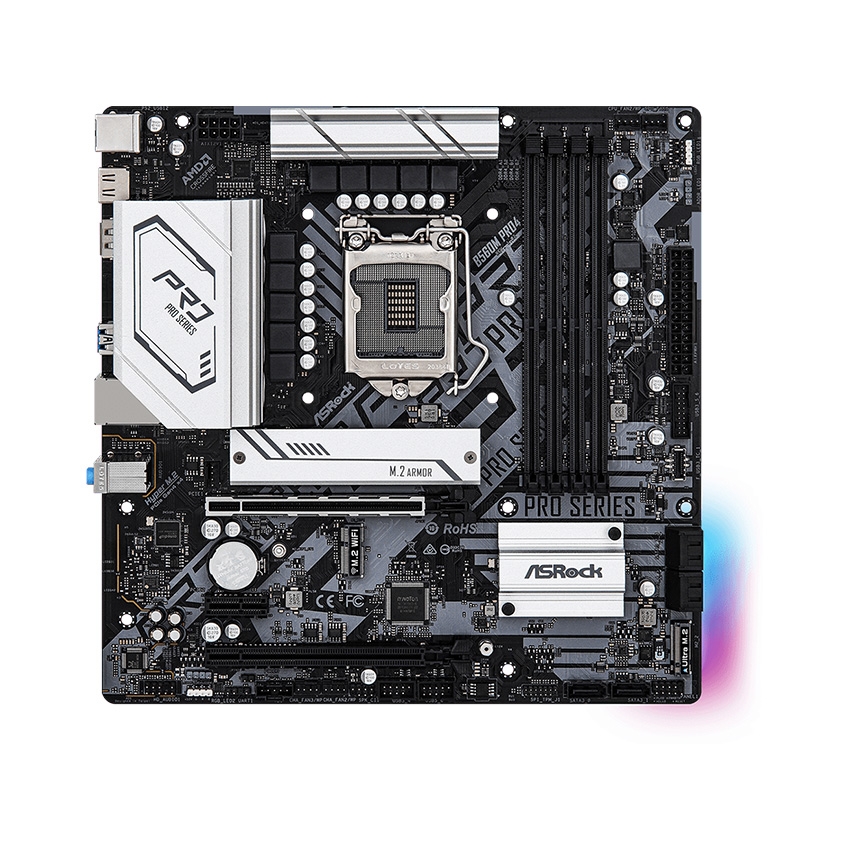 Mainboard ASROCK B560M PRO4. (4 khe Ram,Hỗ Trợ DDR4 Bus 4800MHz,Socket 1200, m-ATX )