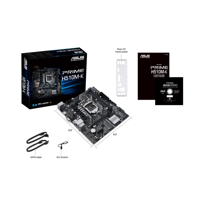 Mainboard ASUS PRIME H510M-K (Intel H510, Socket 1200, m-ATX, 2 khe Ram DDR4.)