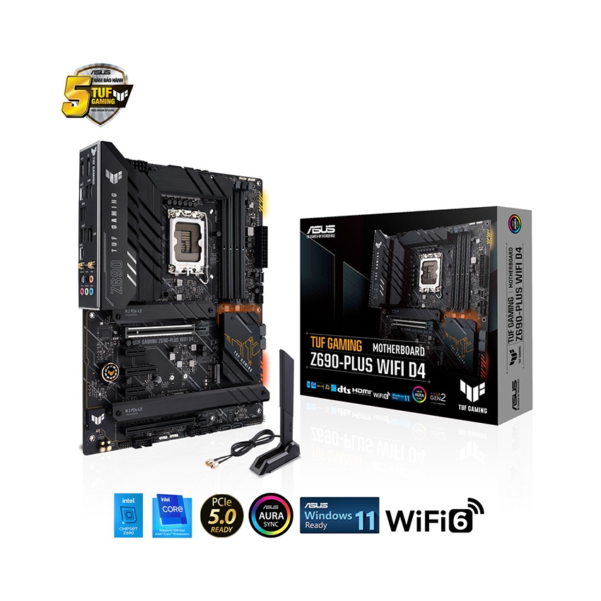 Mainboard ASUS TUF GAMING Z690-PLUS WIFI D4. (Intel Z690, Socket 1700, ATX, 4 khe RAM DDR4)