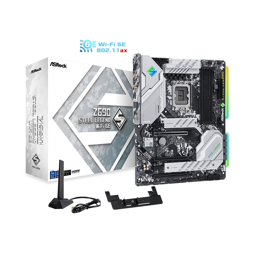 Mainboard ASROCK Z690 STEEL LEGEND WiFi 6E (Intel Z690, Socket 1700, ATX, 4 khe Ram DDR4)