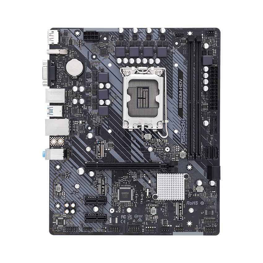 Mainboard ASROCK B660M-HDV (Intel B660, Socket 1700, M-ATX, 2 khe RAM DDR4)