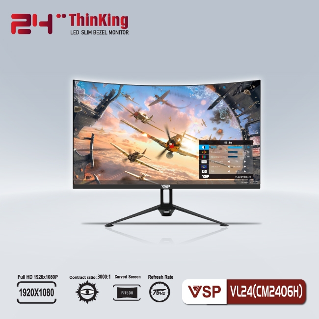Màn hình cong Cuver LED Monitor 24inch VL24 (CM2406H) - 75Hz